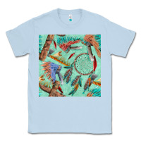 Dusty Blue pipe tomahawk dreamcatcher headdress seamless patt Classic Tee - FaDigitalArtStudio