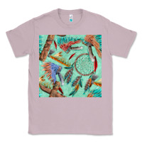 Lilac pipe tomahawk dreamcatcher headdress seamless patt Classic Tee - FaDigitalArtStudio