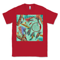 Red pipe tomahawk dreamcatcher headdress seamless patt Classic Tee - FaDigitalArtStudio