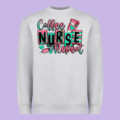 Heavyweight Sweatshirt coffee nurse repeat