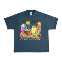 Midnight Navy hello summer drinks Urban Heavy Tee - texasbilliewilder