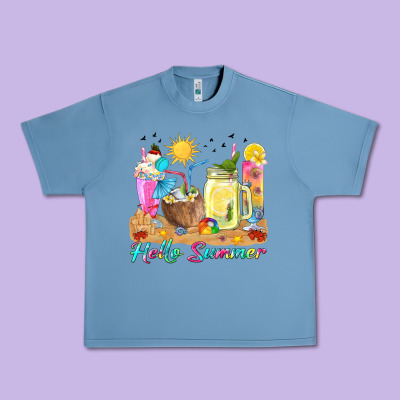 Hello Summer Drinks Urban Heavy Tee Designed By Texasbilliewilder