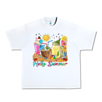 White hello summer drinks Urban Heavy Tee - texasbilliewilder