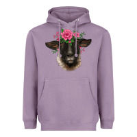 Lavender suffolk ewe sheep with floral headdress Heavyweight Hoodie - BarkalooDesign