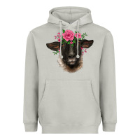 Moon Dust suffolk ewe sheep with floral headdress Heavyweight Hoodie - BarkalooDesign