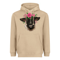 Mushroom suffolk ewe sheep with floral headdress Heavyweight Hoodie - BarkalooDesign