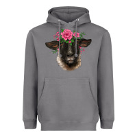 Storm suffolk ewe sheep with floral headdress Heavyweight Hoodie - BarkalooDesign