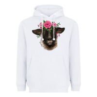 White suffolk ewe sheep with floral headdress Heavyweight Hoodie - BarkalooDesign