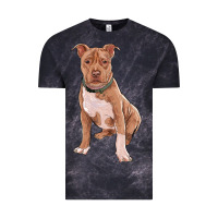 Cloud Black brown pitbull Vintage Tee - RanaPortraitStore