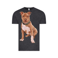 Vintage Black brown pitbull Vintage Tee - RanaPortraitStore
