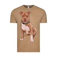 Vintage Coffee brown pitbull Vintage Tee - RanaPortraitStore