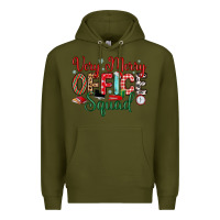 Army Green very merry office squad Premium Hoodie - MaliasSmallBusiness