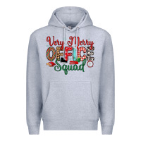 Heather Grey very merry office squad Premium Hoodie - MaliasSmallBusiness