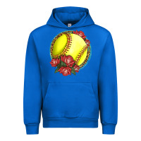 Cobalt Western Softball With Roses Urban Hoodie - LillyAllenDesigns