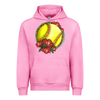 Fuchsia Pink Western Softball With Roses Urban Hoodie - LillyAllenDesigns