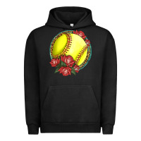 Pigment Black Western Softball With Roses Urban Hoodie - LillyAllenDesigns