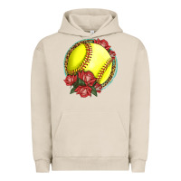 Pigment French Oak Western Softball With Roses Urban Hoodie - LillyAllenDesigns