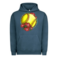 Pigment Midnight Navy Western Softball With Roses Urban Hoodie - LillyAllenDesigns