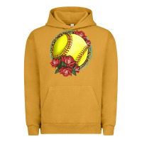 Pigment Peanut Butter Western Softball With Roses Urban Hoodie - LillyAllenDesigns
