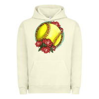 Pigment Pistachio Western Softball With Roses Urban Hoodie - LillyAllenDesigns