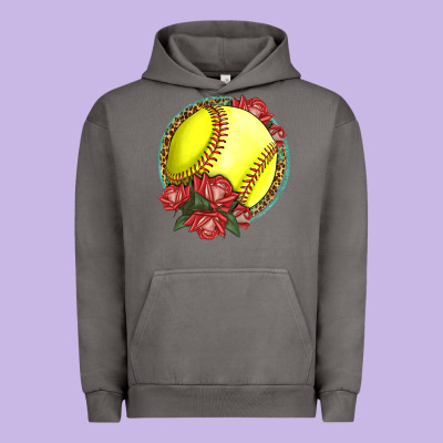 Western Softball With Roses Urban Hoodie Designed By Lillyallendesigns