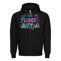 Black just a girl who loves crafting Zipper Hoodie - AdoDesignShop