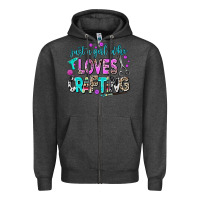 Charcoal Heather just a girl who loves crafting Zipper Hoodie - AdoDesignShop