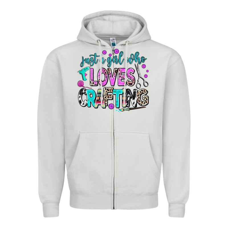 Just A Girl Who Loves Crafting Zipper Hoodie by AdoDesignShop | Teevron