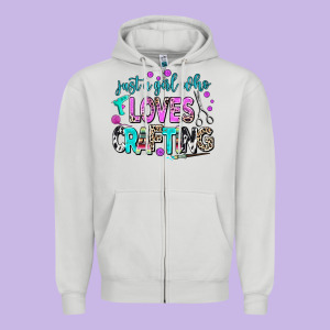 Just A Girl Who Loves Crafting Zipper Hoodie Designed By Adodesignshop