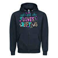 Navy just a girl who loves crafting Zipper Hoodie - AdoDesignShop