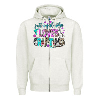 Oatmeal Heather just a girl who loves crafting Zipper Hoodie - AdoDesignShop