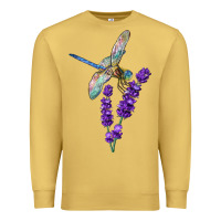 Antique Gold Dragonfly With Lavender Premium Sweatshirt - LillyAllenDesigns