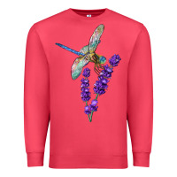 Cardinal Dragonfly With Lavender Premium Sweatshirt - LillyAllenDesigns