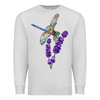 Dove Grey Dragonfly With Lavender Premium Sweatshirt - LillyAllenDesigns