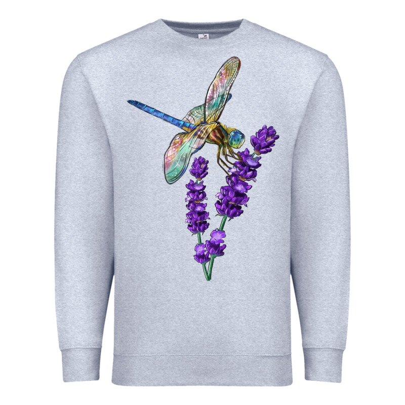 Dragonfly With Lavender Premium Sweatshirt by LillyAllenDesigns | Teevron