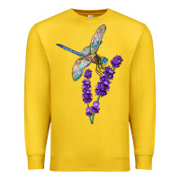Lemon Dragonfly With Lavender Premium Sweatshirt - LillyAllenDesigns