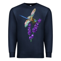 Navy Dragonfly With Lavender Premium Sweatshirt - LillyAllenDesigns