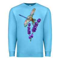 Ocean Blue Dragonfly With Lavender Premium Sweatshirt - LillyAllenDesigns