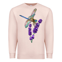 Pale Pink Dragonfly With Lavender Premium Sweatshirt - LillyAllenDesigns