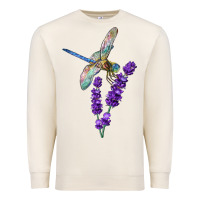 Sandshell Dragonfly With Lavender Premium Sweatshirt - LillyAllenDesigns