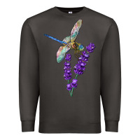 Smoke Dragonfly With Lavender Premium Sweatshirt - LillyAllenDesigns