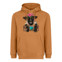 Meerkat suffolk ewe peeking with floral headdress Heavyweight Hoodie - BarkalooDesign