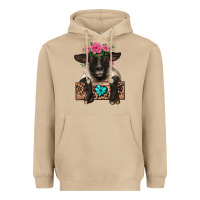 Mushroom suffolk ewe peeking with floral headdress Heavyweight Hoodie - BarkalooDesign
