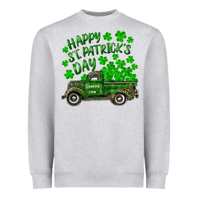 Happy St. Patricks Day Shamrock Farm Truck Heavyweight Sweatshirt by RanaPortraitStore | Teevron