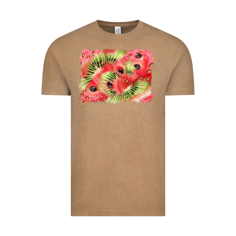 Watermelon Strawberry Kiwi Background Vintage Tee by BarkalooDesign | Teevron