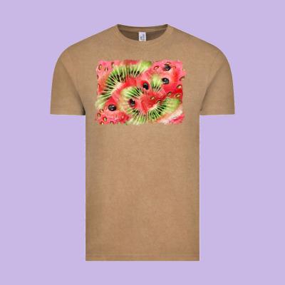Watermelon Strawberry Kiwi Background Vintage Tee Designed By Barkaloodesign