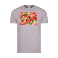 Vintage Zinc watermelon strawberry kiwi background Vintage Tee - BarkalooDesign