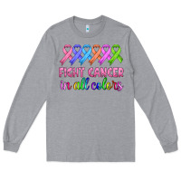 Heather Grey fight cancer in all colors Long Sleeve Tee - HRA Design Shop