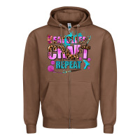 Chestnut eat sleep craft repeat Zipper Hoodie - AdoDesignShop