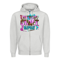 Dove Grey eat sleep craft repeat Zipper Hoodie - AdoDesignShop